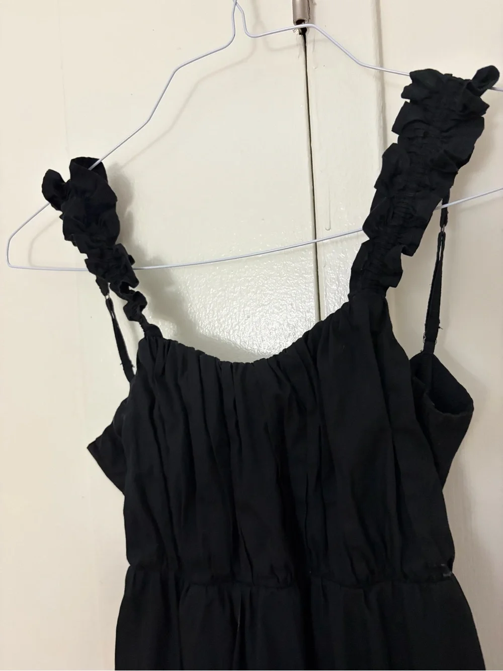 Abercrombie Black Ruffle Strap Maxi Dress